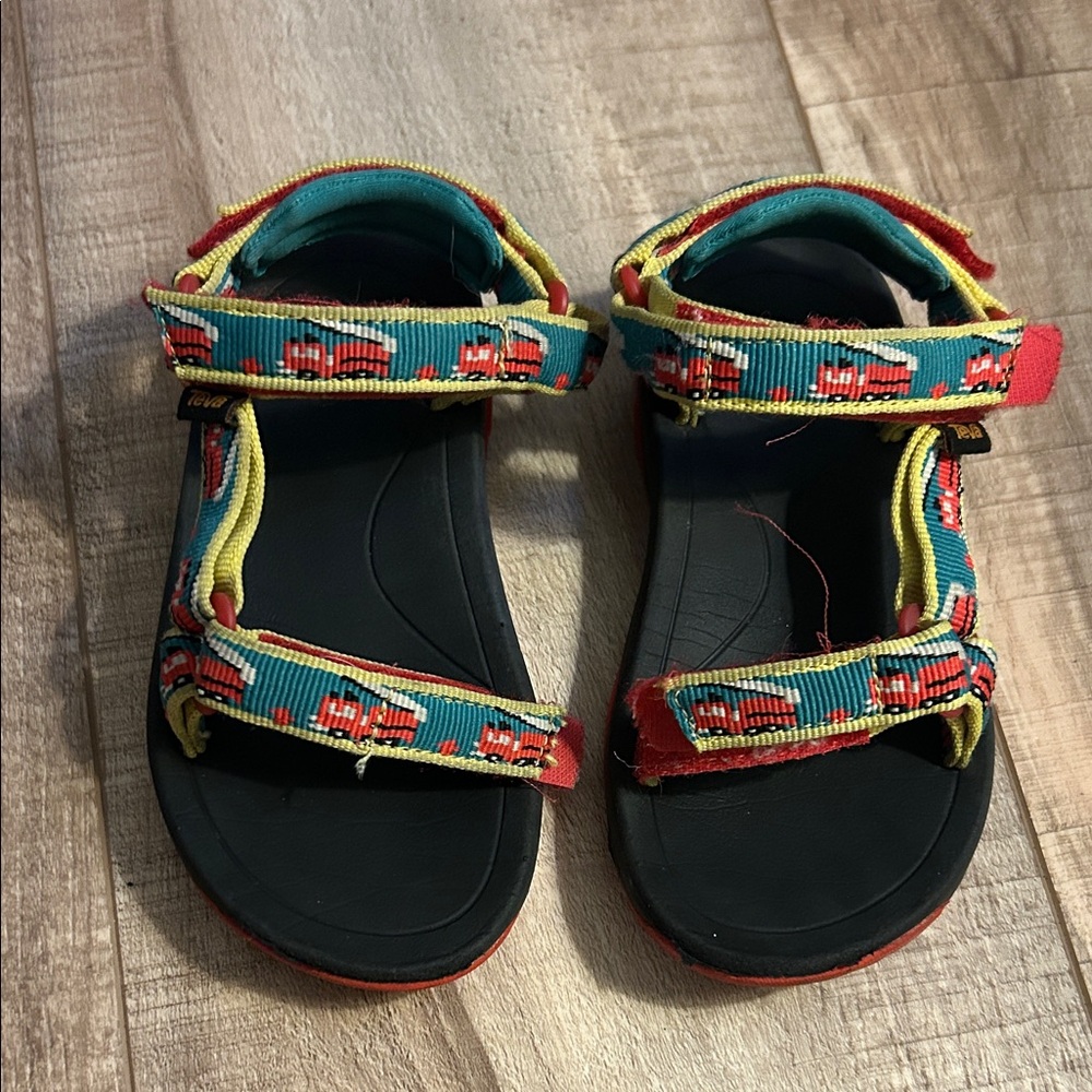 Kids Teva Open-Toe Firetruck Sandals